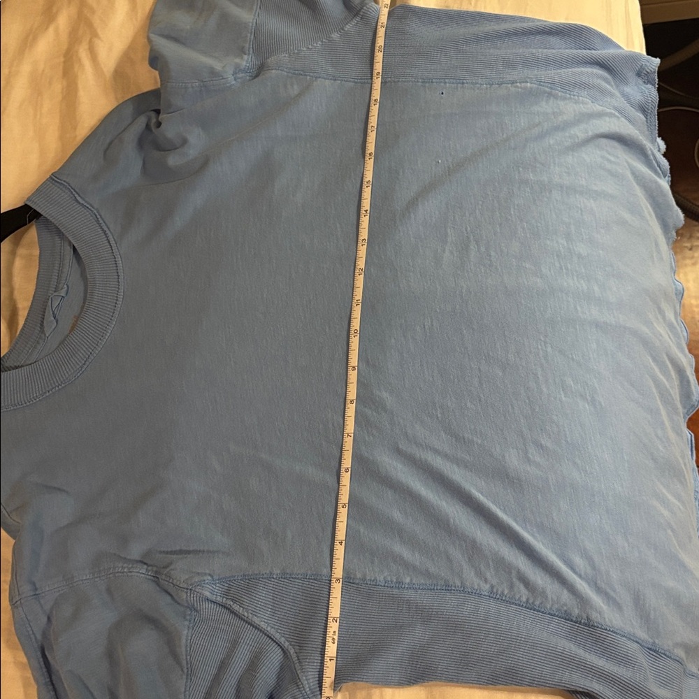 Aerie Light Blue Oversized Ribbed Neck Tee - Picture 4 of 6